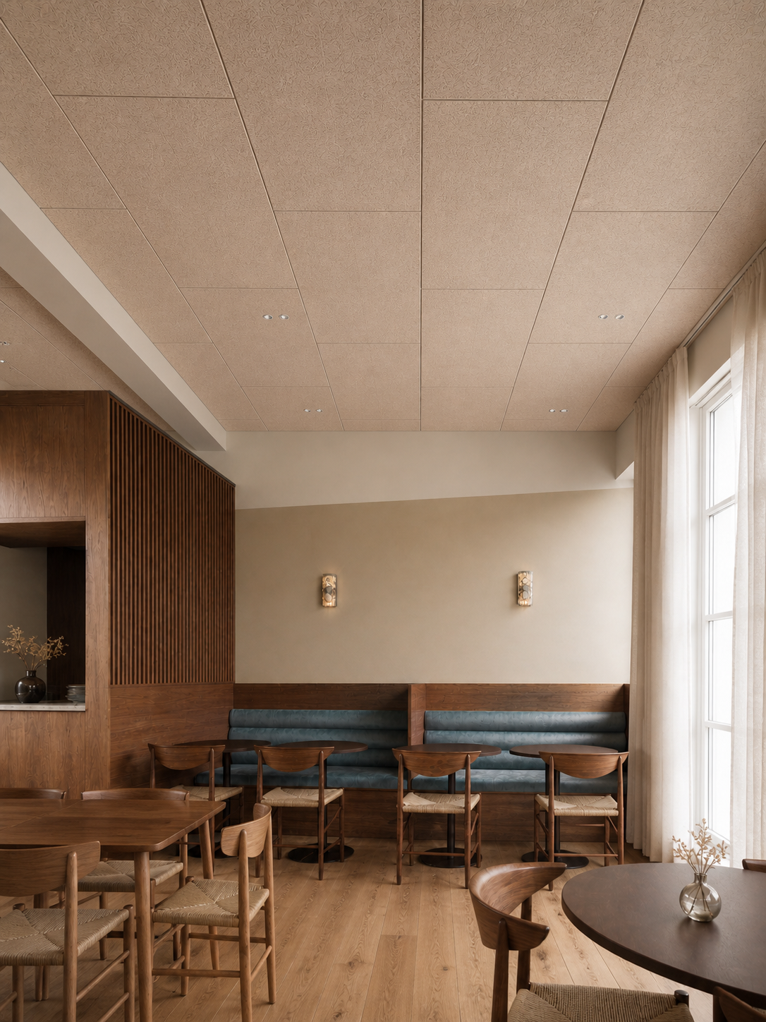 Akustikloft 1200 × 600 mm – Sand